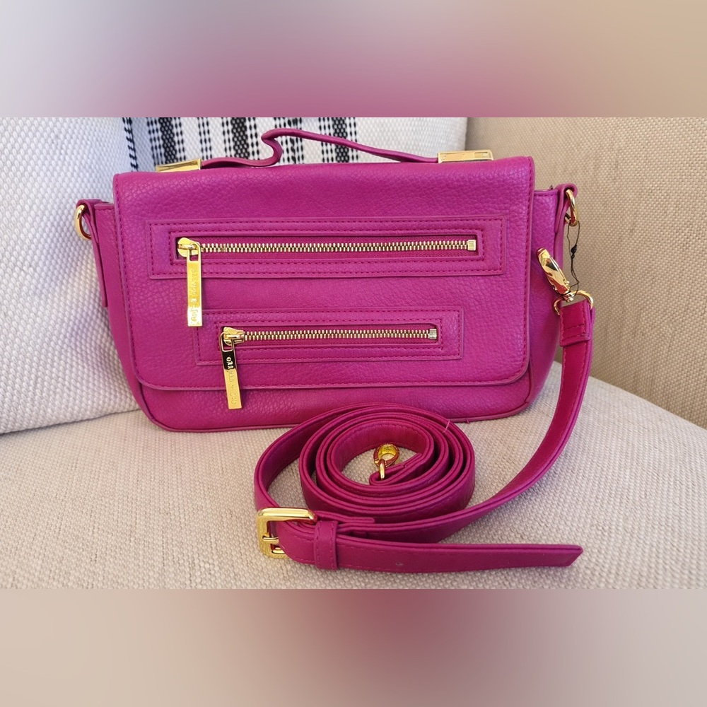 Olivia + Joy Magenta Crossbody Bag w/ Gold Hardware